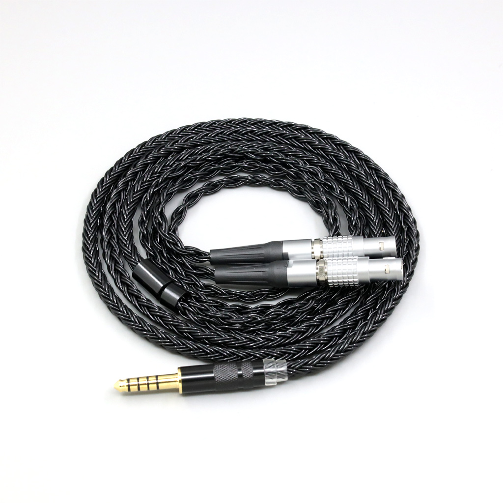 16 Core Black Braided Earphone Cable For Focal Utopia Fidelity Circumaural Headphone