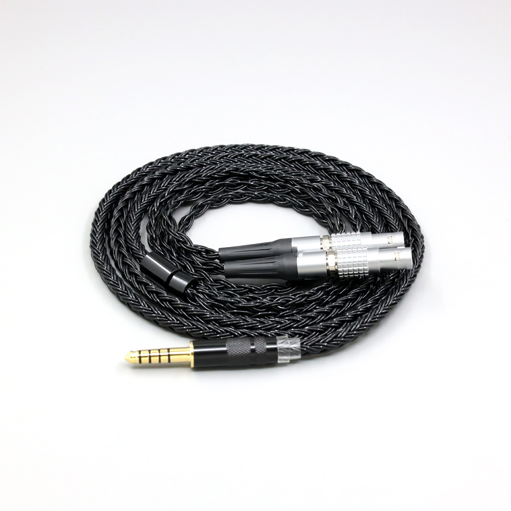 16 Core Black Braided Earphone Cable For Focal Utopia Fidelity Circumaural Headphone