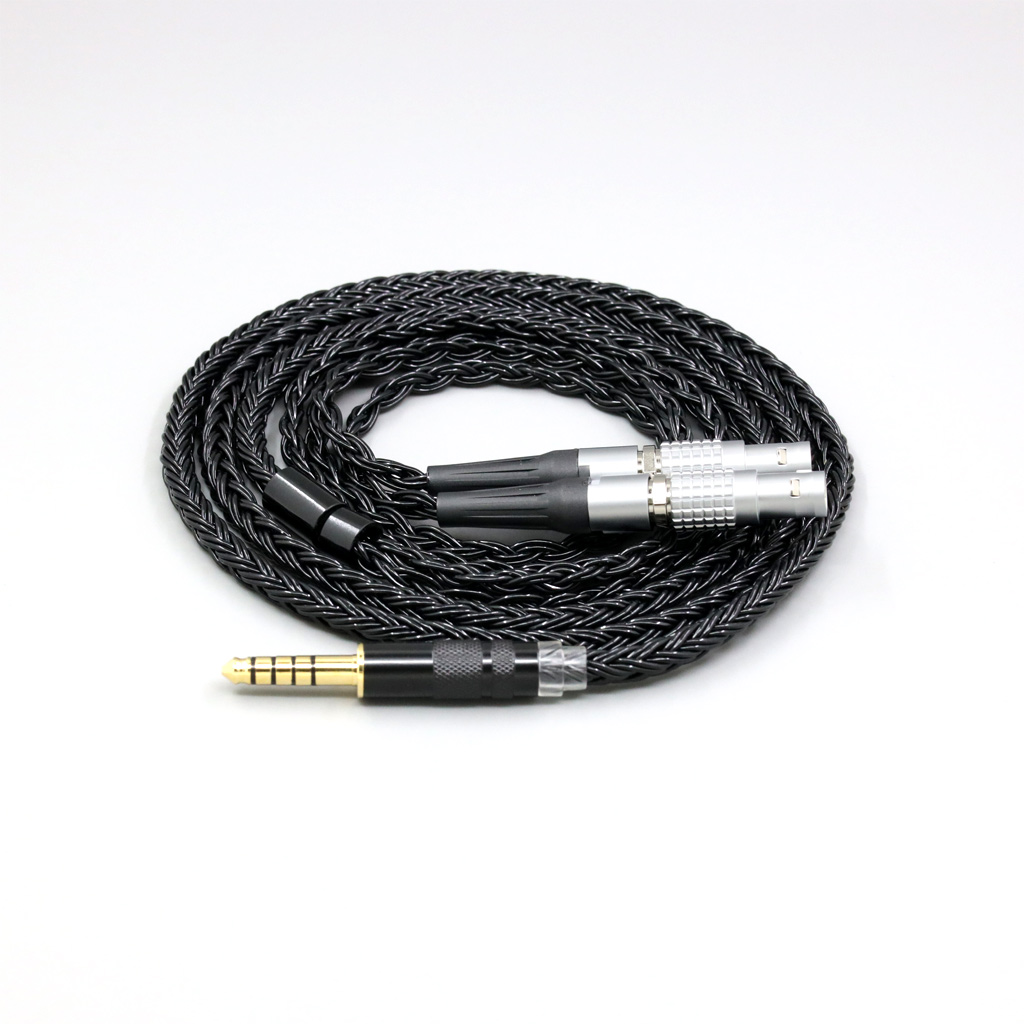 16 Core Black Braided Earphone Cable For Focal Utopia Fidelity Circumaural Headphone