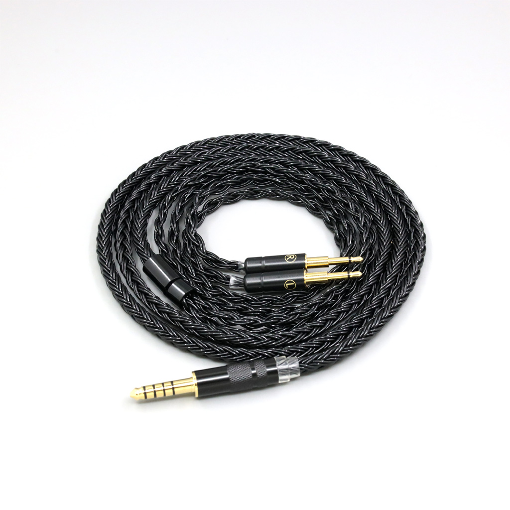 16 Core Black Braided Earphone Cable For Sivga Phoenix SV021 Oriole PII Apollo Aiva Headphone Dual 2.5mm plug
