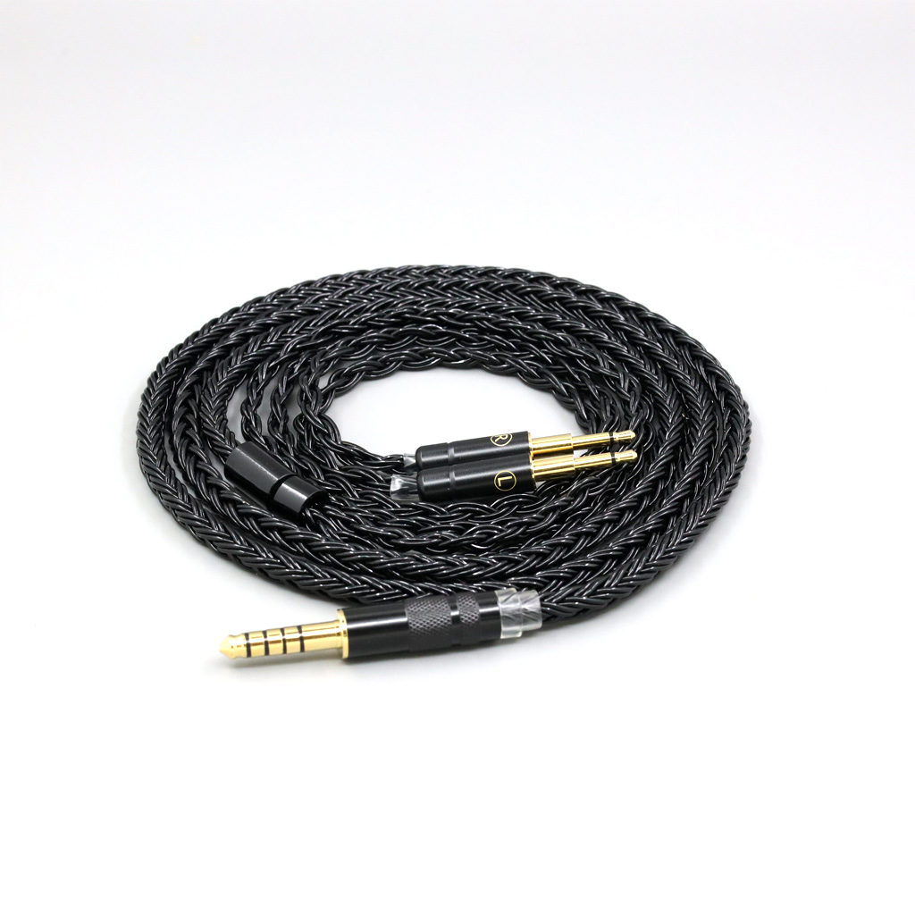 16 Core Black Braided Earphone Cable For Sivga Phoenix SV021 Oriole PII Apollo Aiva Headphone Dual 2.5mm plug