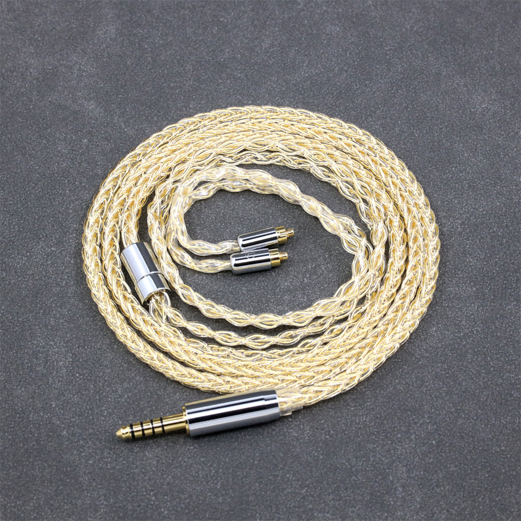 8 Core 99% 7n Pure Silver 24k Gold Plated Earphone Cable For Dunu dn-2002