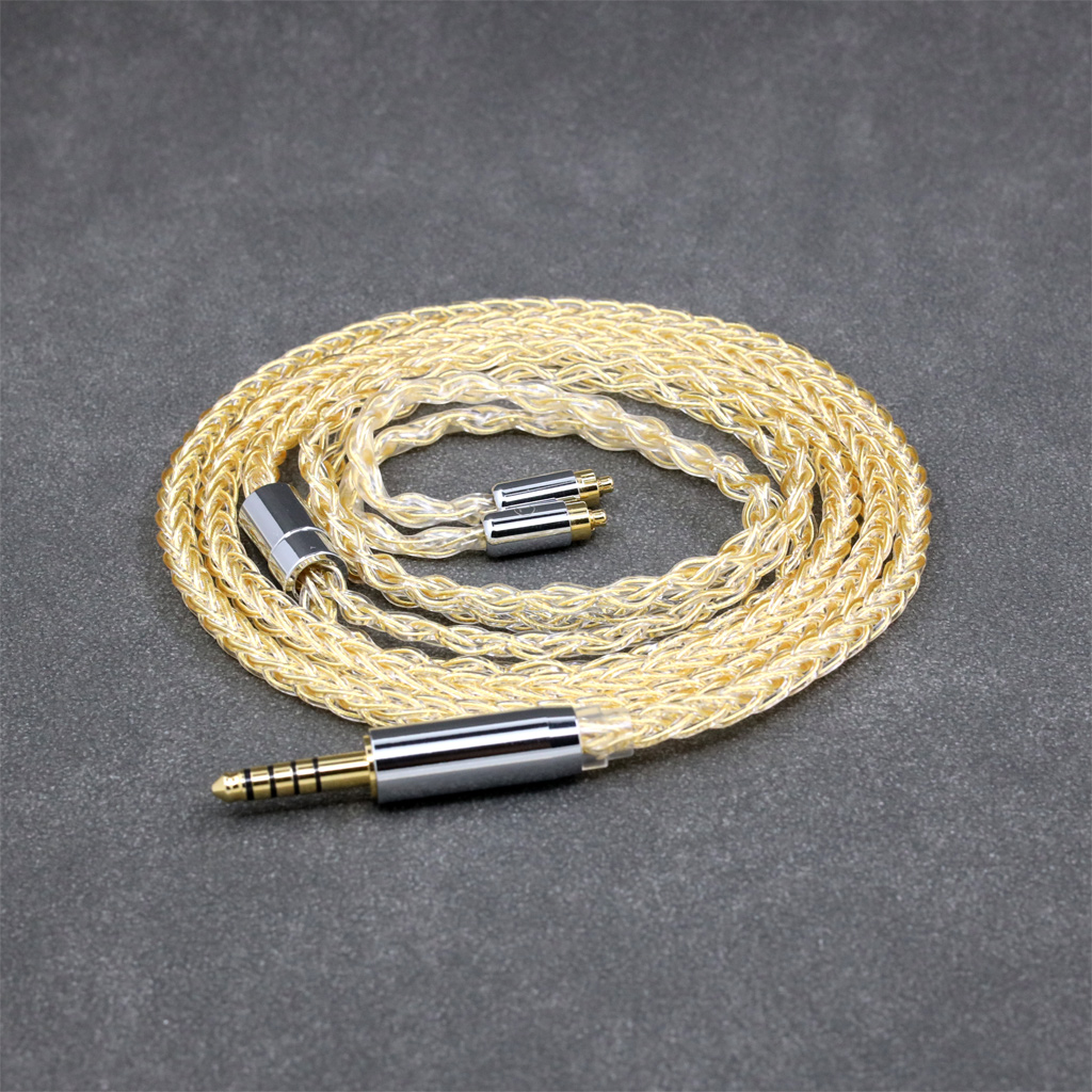 8 Core 99% 7n Pure Silver 24k Gold Plated Earphone Cable For Dunu dn-2002
