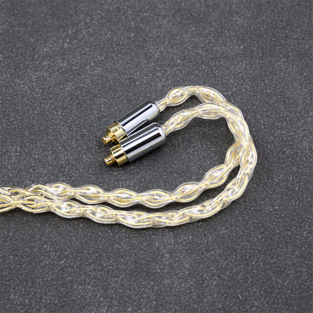 8 Core 99% 7n Pure Silver 24k Gold Plated Earphone Cable For Dunu dn-2002