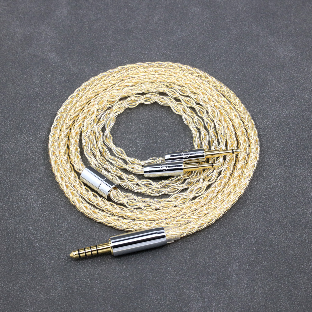 8 Core 99% 7n Pure Silver 24k Gold Plated Earphone Cable For Sennheiser HD477 HD497 HD212 PRO EH250 EH350 Dual 2.5mm