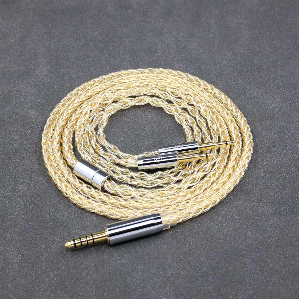 8 Core 99% 7n Pure Silver 24k Gold Plated Earphone Cable For Sennheiser HD477 HD497 HD212 PRO EH250 EH350 Dual 2.5mm