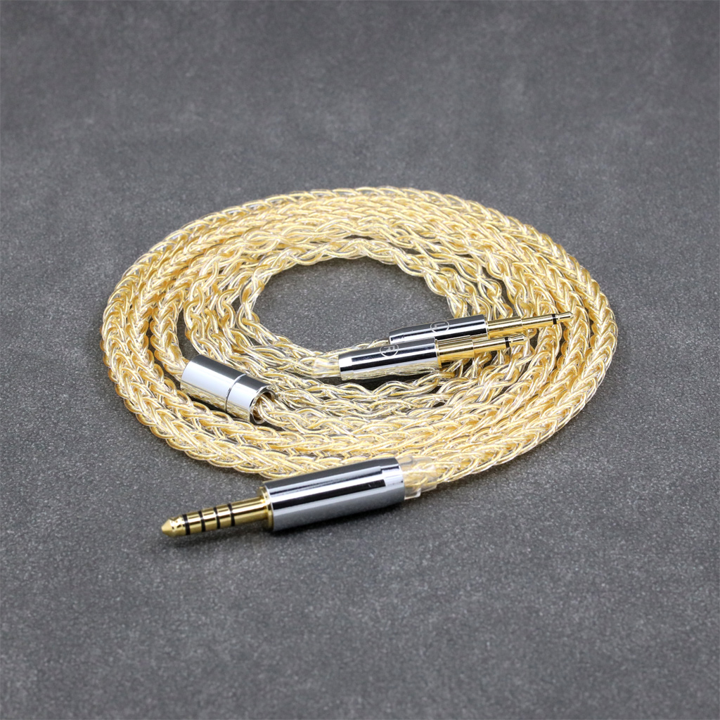 8 Core 99% 7n Pure Silver 24k Gold Plated Earphone Cable For Sennheiser HD477 HD497 HD212 PRO EH250 EH350 Dual 2.5mm