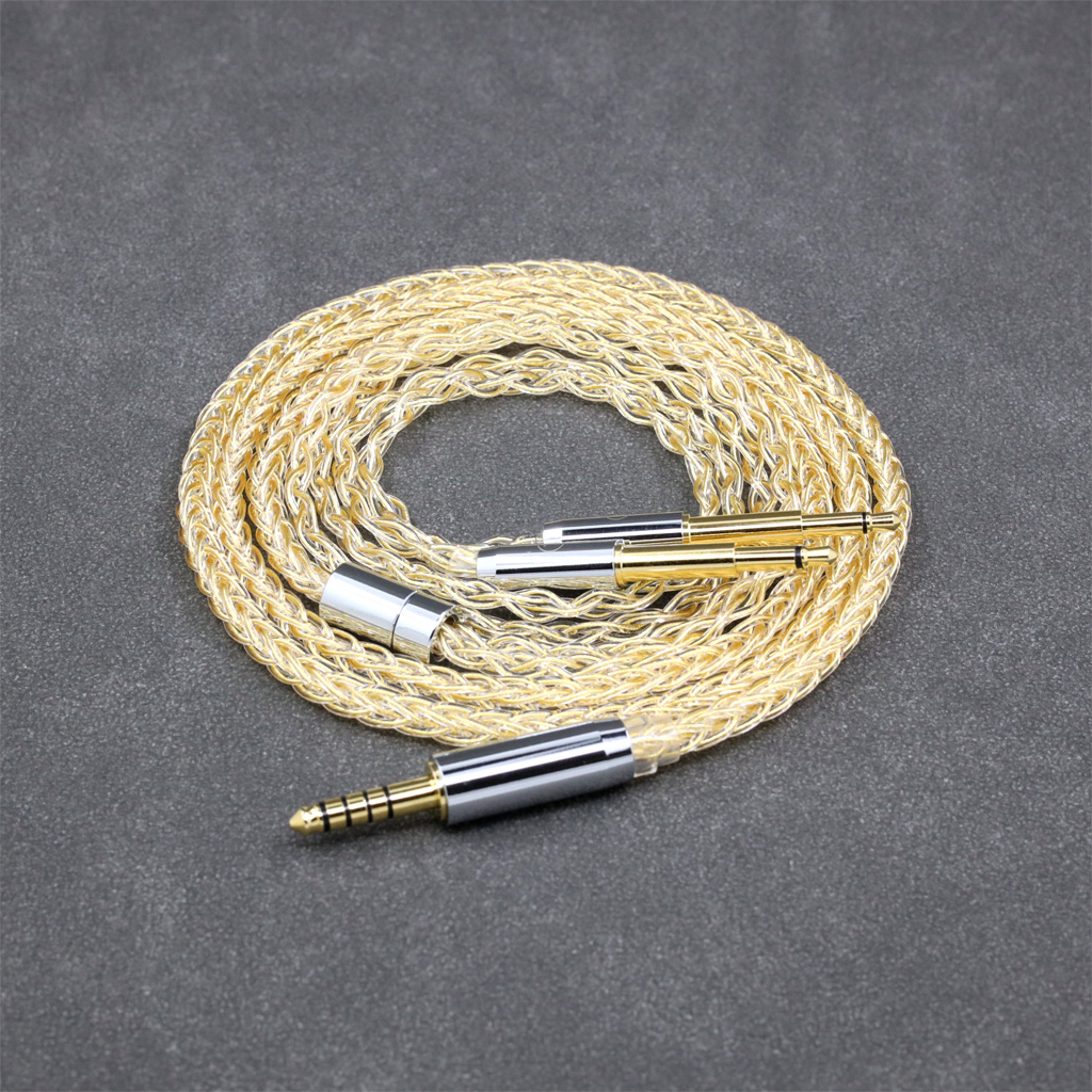 8 Core 99% 7n Pure Silver 24k Gold Plated Earphone Cable For Meze 99 Classics NEO NOIR Headset Headphone
