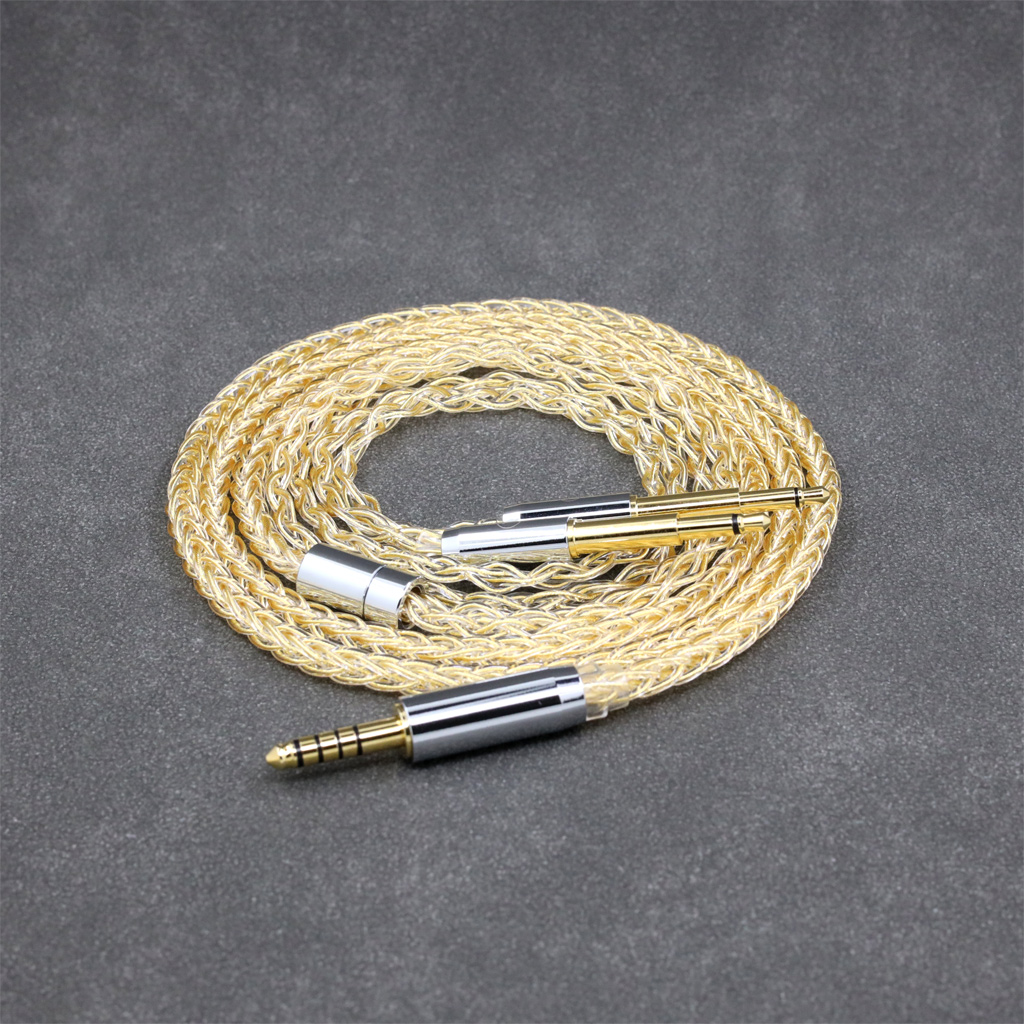 8 Core 99% 7n Pure Silver 24k Gold Plated Earphone Cable For Meze 99 Classics NEO NOIR Headset Headphone