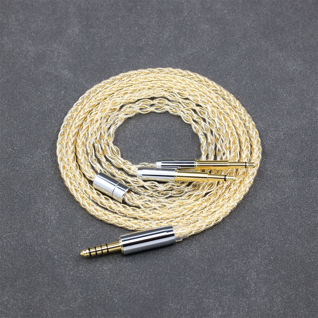 8 Core 99% 7n Pure Silver 24k Gold Plated Earphone Cable For Meze 99 Classics NEO NOIR Headset Headphone