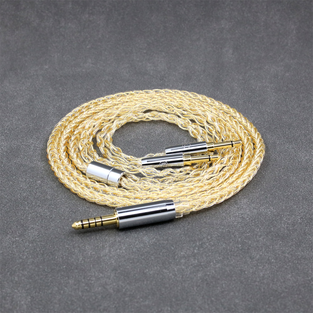 8 Core 99% 7n Pure Silver 24k Gold Plated Earphone Cable For Hifiman Sundara Ananda HE1000se HE6se he400se Arya He-35x