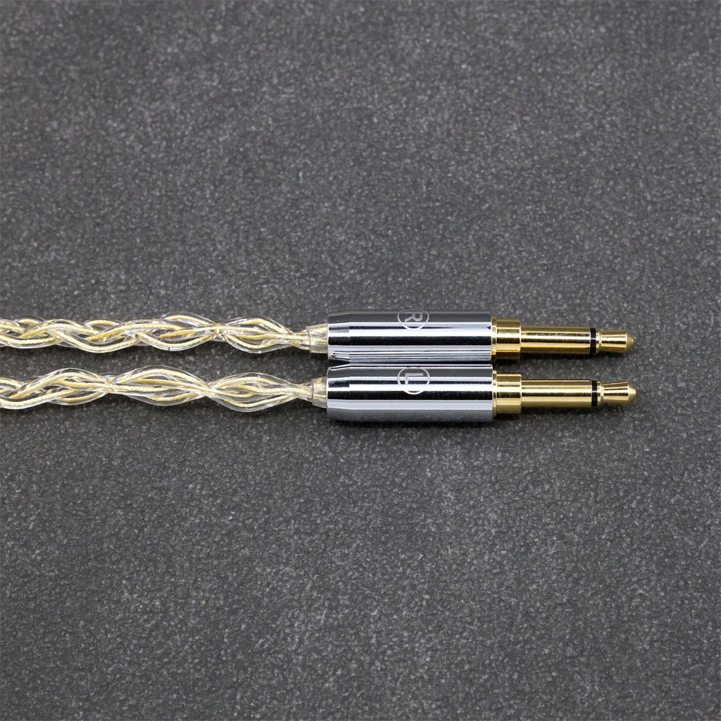 8 Core 99% 7n Pure Silver 24k Gold Plated Earphone Cable For Hifiman Sundara Ananda HE1000se HE6se he400se Arya He-35x