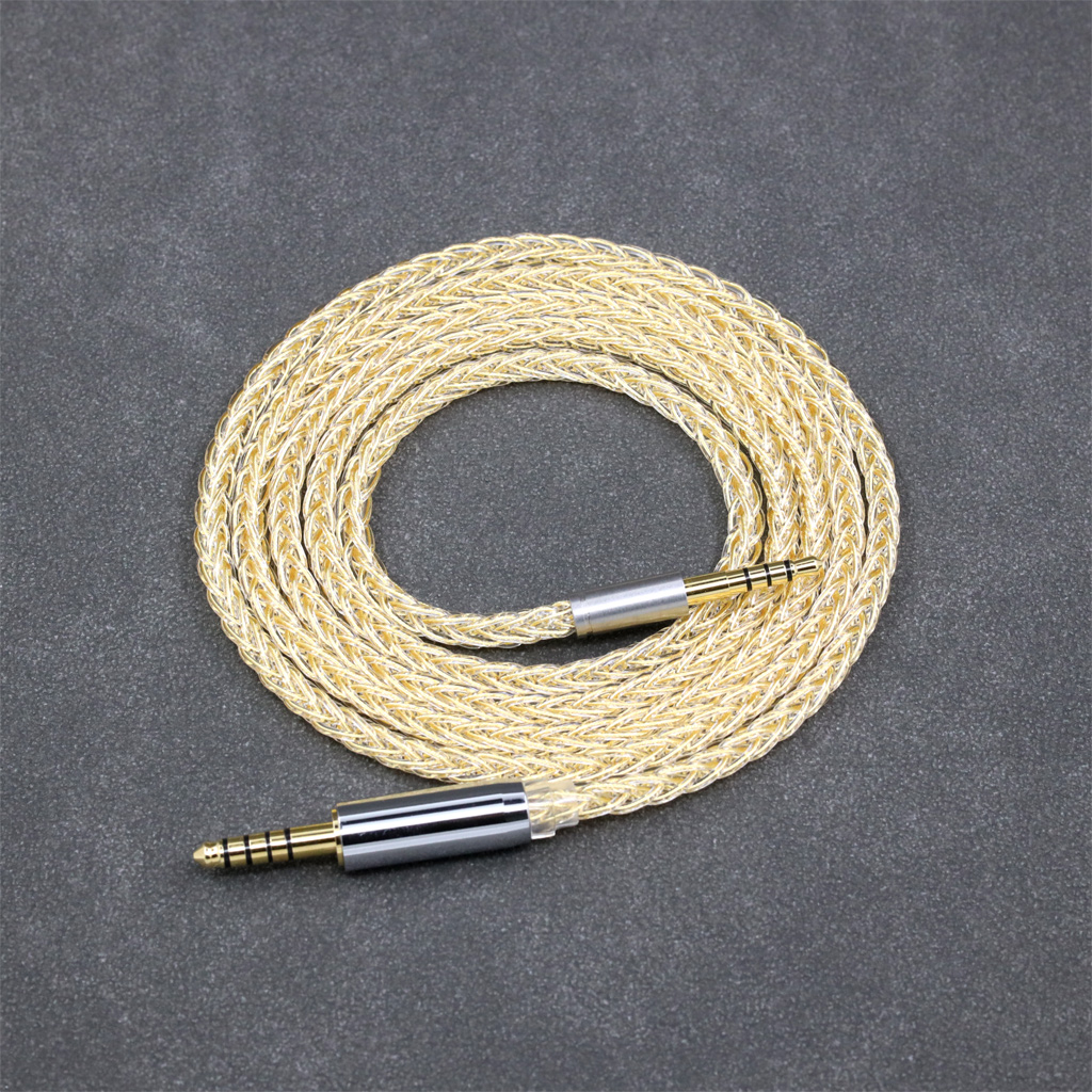 8 Core 99% 7n Pure Silver 24k Gold Plated Earphone Cable For Denon AH-mm400 AH-mm300 mm200 Beats solo2 solo3 headphone