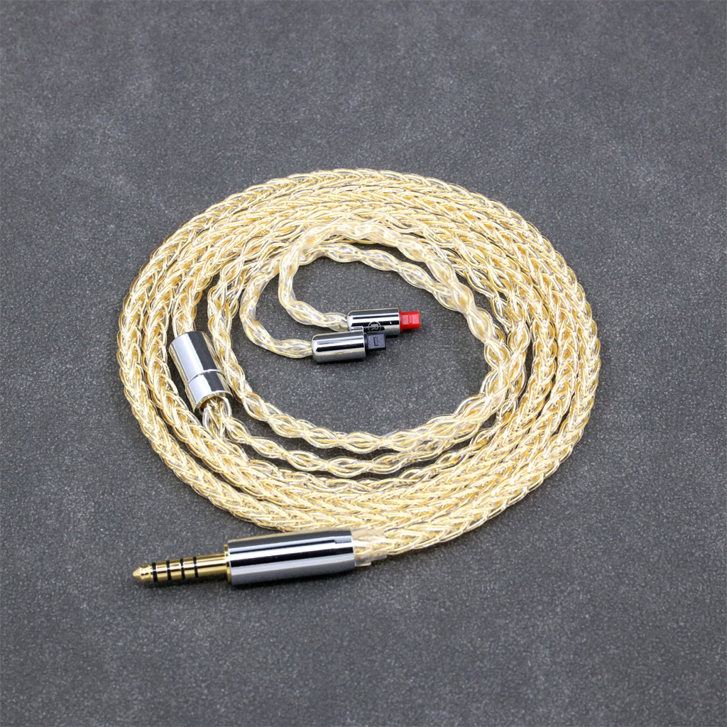 8 Core 99% 7n Pure Silver 24k Gold Plated Earphone Cable for Audio-Technica ATH-IM50 IM70 IM01 IM02 IM03 IM04