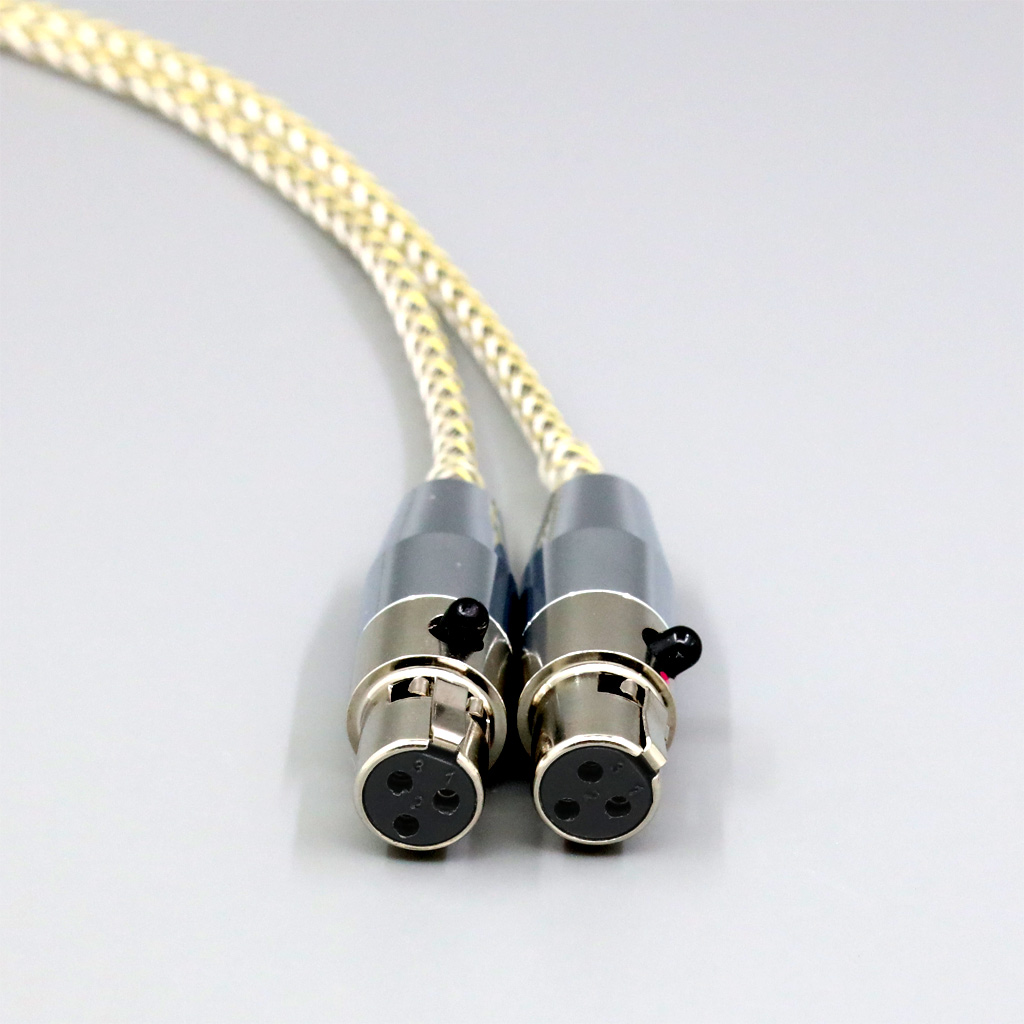 TypeS 23AWG Litz Shielding Silver OCC Earphone Cable For Abyss AB 1266 Phi TC Dual Mini xlr 3 pin head(amame)