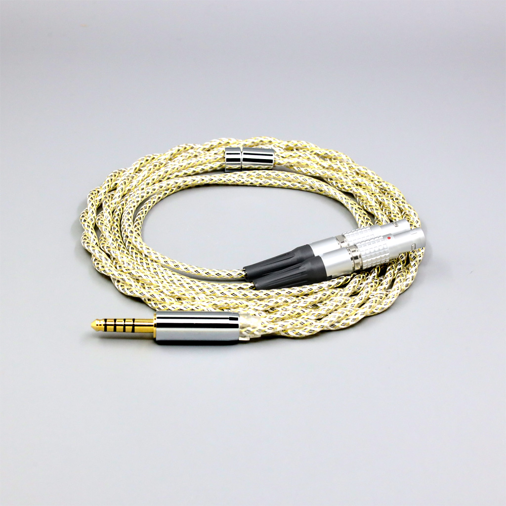 TypeS 23AWG Litz Shielding  Silver OCC Earphone Cable For Focal Utopia Fidelity Circumaural Headphone