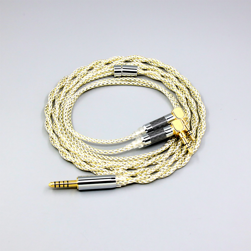 TypeS 23AWG Litz Shielding Silver OCC Earphone Cable For Verum 1 One Headphone Headset L Shape 3.5mm Pin