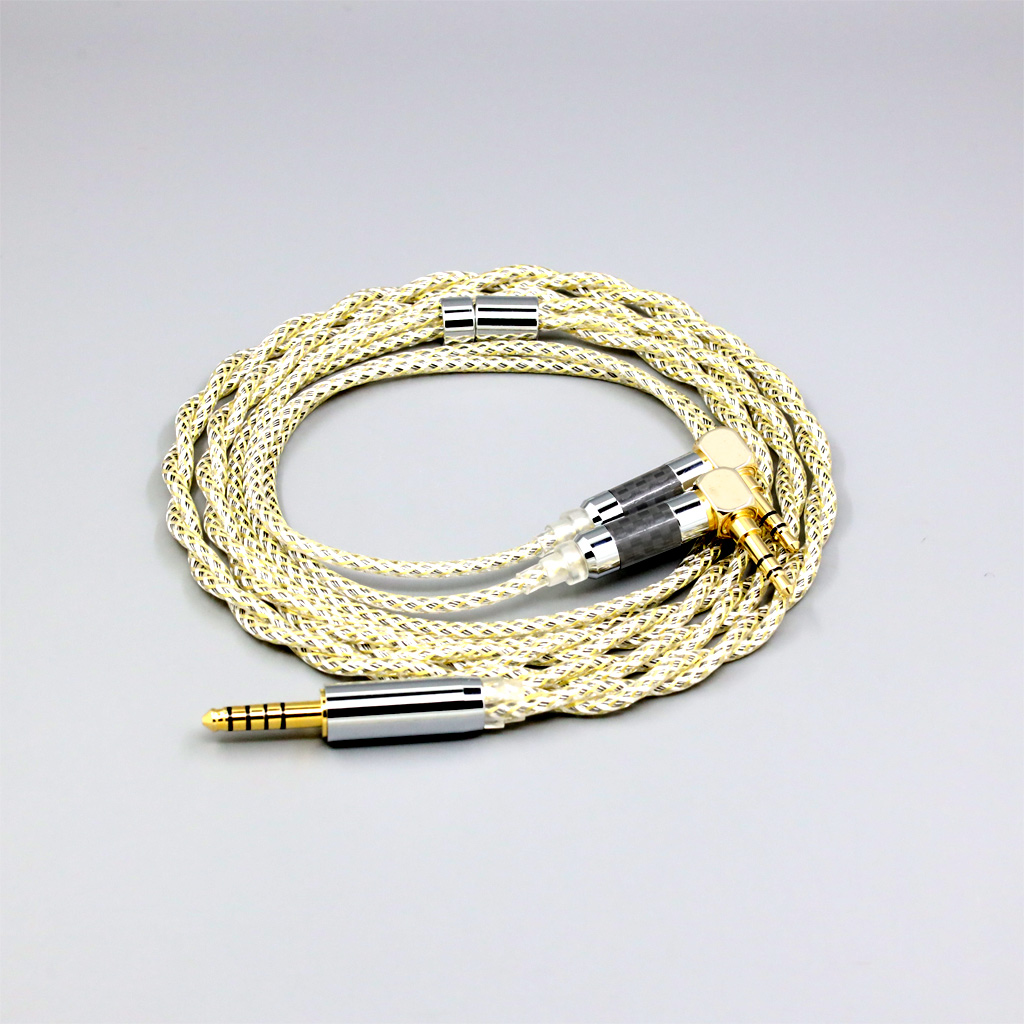 TypeS 23AWG Litz Shielding Silver OCC Earphone Cable For Verum 1 One Headphone Headset L Shape 3.5mm Pin