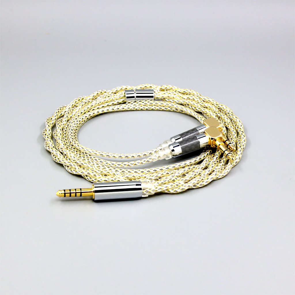 TypeS 23AWG Litz Shielding Silver OCC Earphone Cable For Verum 1 One Headphone Headset L Shape 3.5mm Pin