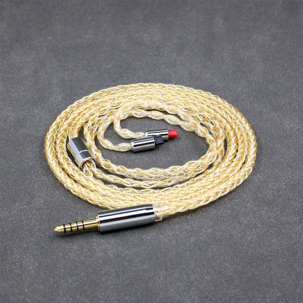 8 Core 99% 7n Pure Silver 24k Gold Plated Earphone Cable for Audio-Technica ATH-IM50 IM70 IM01 IM02 IM03 IM04