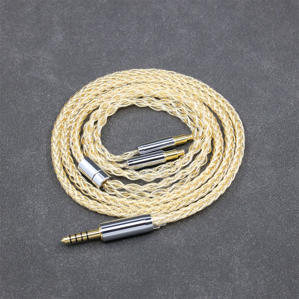 8 Core 99% 7n Pure Silver 24k Gold Plated Earphone Cable For Audio Technica ATH-ADX5000 ATH-MSR7b 770H 990H A2DC Headphone