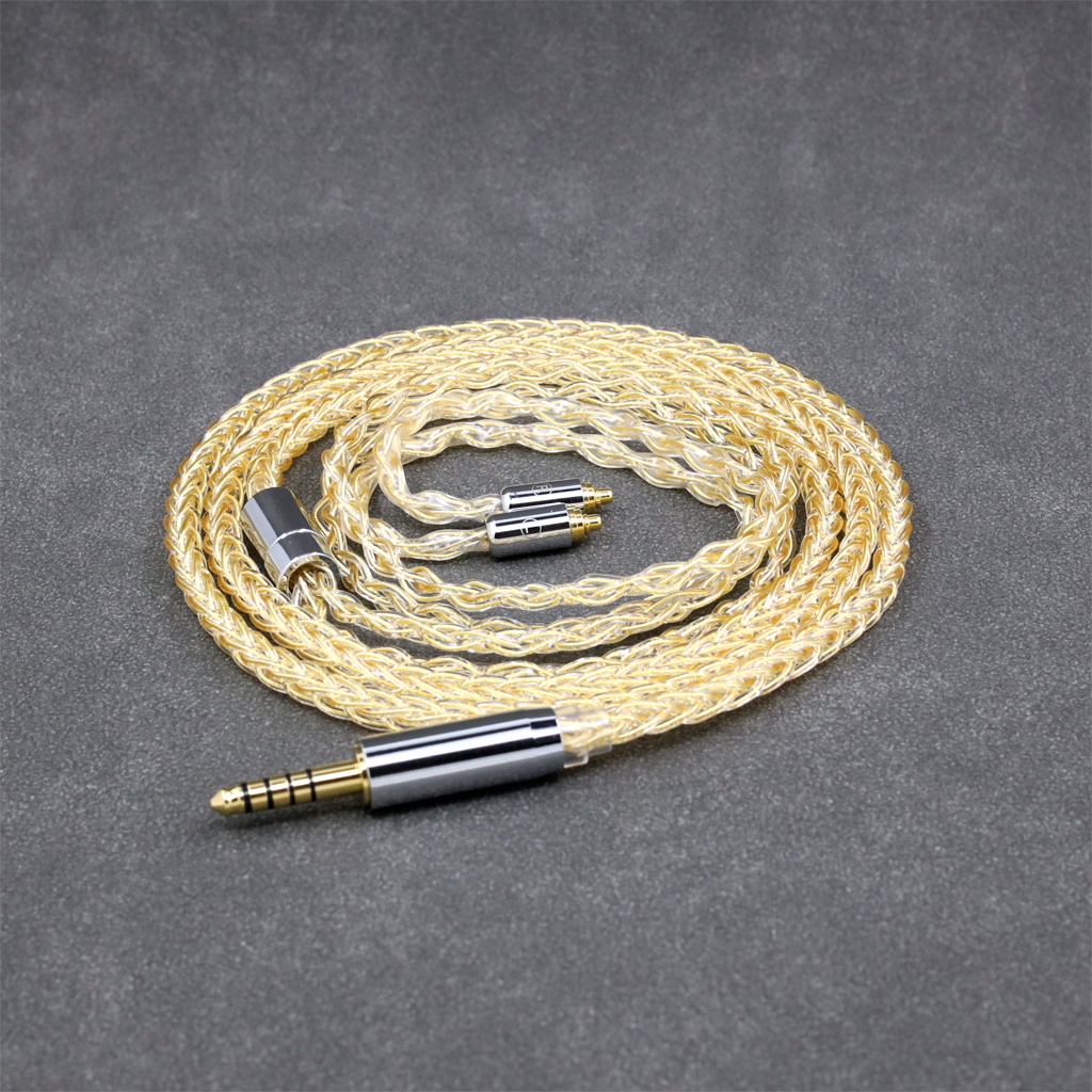 8 Core 99% 7n Pure Silver 24k Gold Plated Earphone Cable For AKG N5005 N30 N40 MMCX 