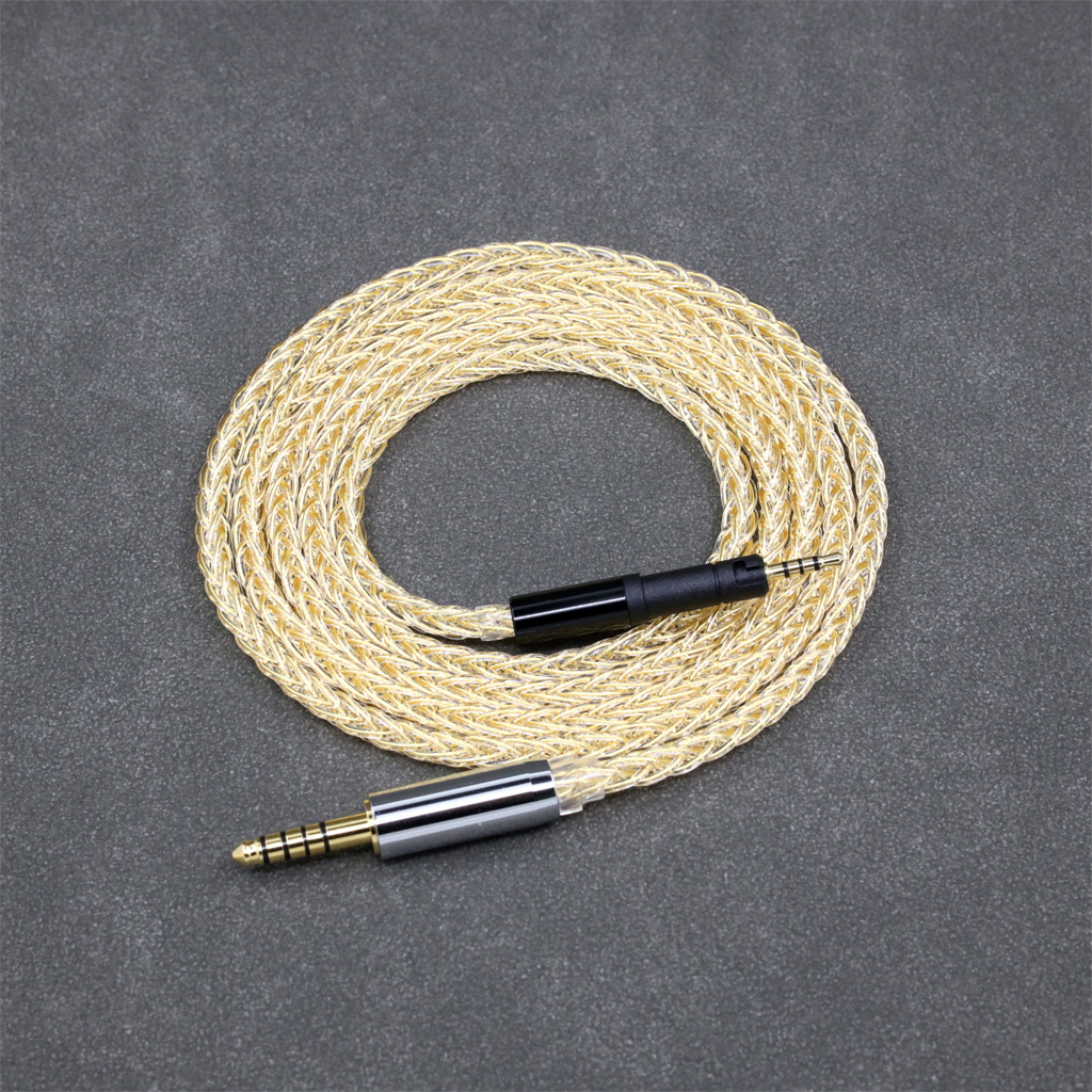 8 Core 99% 7n Pure Silver 24k Gold Plated Earphone Cable For Sennheiser HD599 HD569 HD 560S HD559 hd560s 