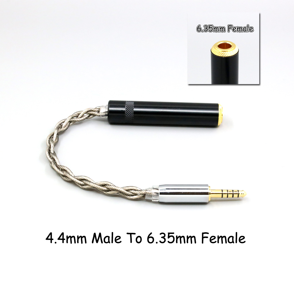 99% Pure Silver + Graphene Silver Plated Shield Earphone Cable For 4.4mm 3.5mm 2.5mm XLR 6.35mm Male to Female Adapter