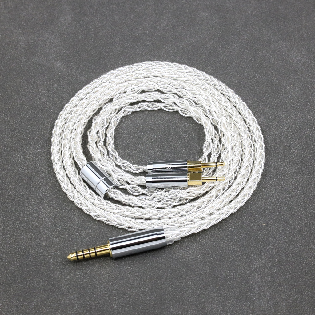 99% Pure Silver XLR 2.5mm 4.4mm 3.5mm 8 Core Headphone Earphone Cable For Sennheiser HD700