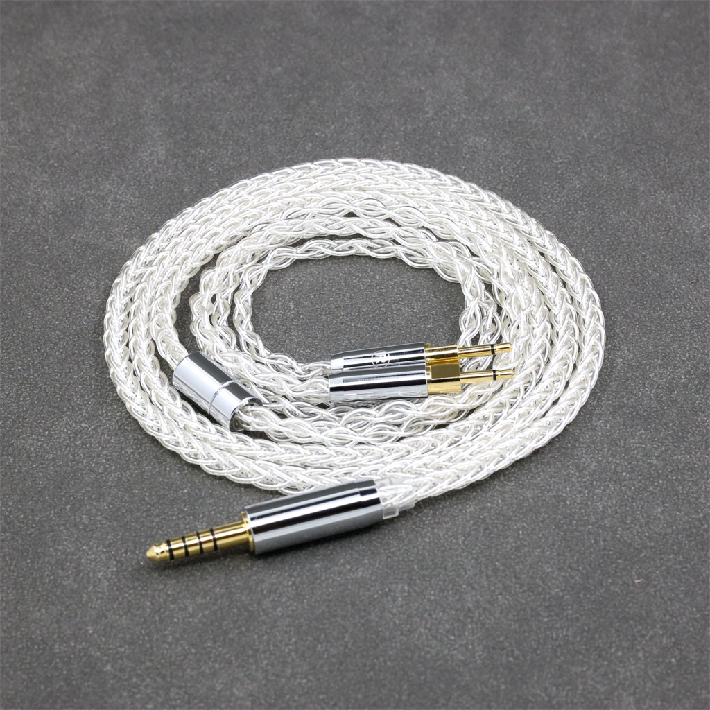 99% Pure Silver XLR 2.5mm 4.4mm 3.5mm 8 Core Headphone Earphone Cable For Sennheiser HD700