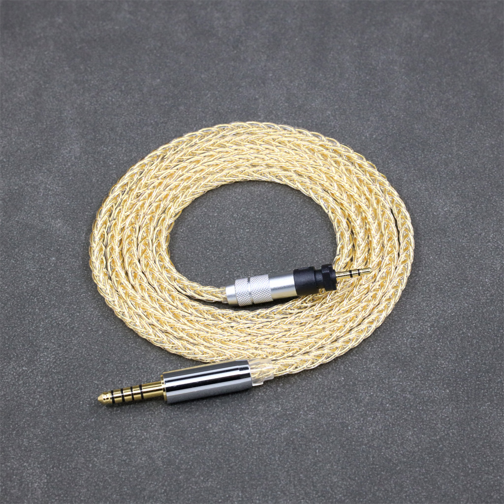 8 Core 99% 7n Pure Silver 24k Gold Plated Earphone Cable For Shure SRH840 SRH940 SRH440 SRH750DJ Philips SHP9000 SHP8900 Headphone