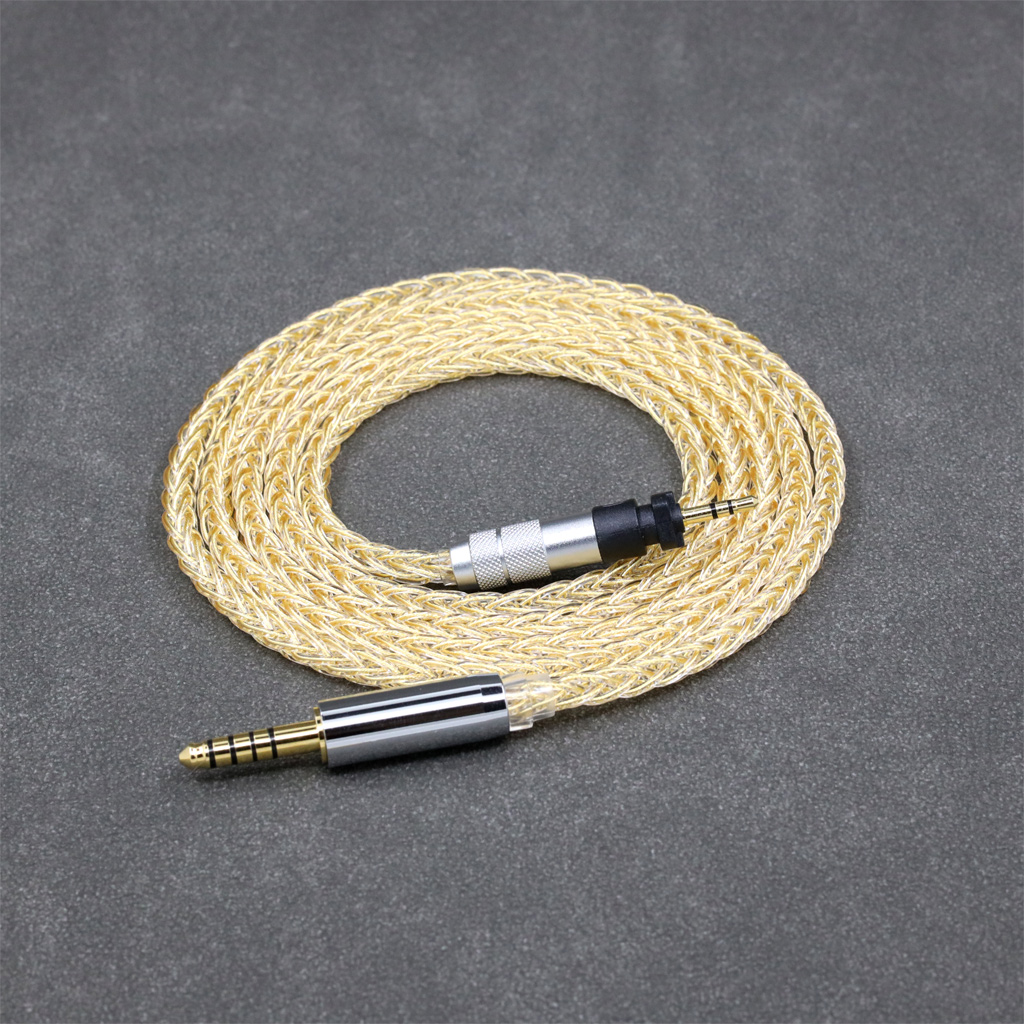 8 Core 99% 7n Pure Silver 24k Gold Plated Earphone Cable For Shure SRH840 SRH940 SRH440 SRH750DJ Philips SHP9000 SHP8900 Headphone