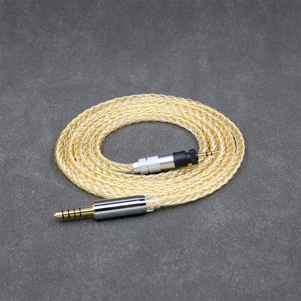 8 Core 99% 7n Pure Silver 24k Gold Plated Earphone Cable For Shure SRH840 SRH940 SRH440 SRH750DJ Philips SHP9000 SHP8900 Headphone