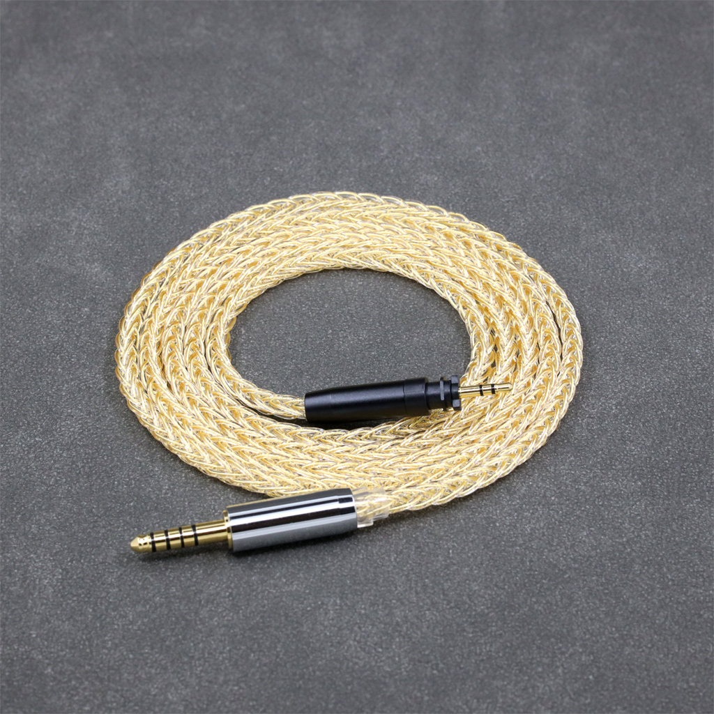 8 Core 99% 7n Pure Silver 24k Gold Plated Earphone Cable For Shure SRH440A SRH840A Headphone