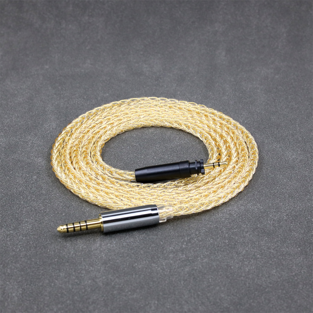8 Core 99% 7n Pure Silver 24k Gold Plated Earphone Cable For Shure SRH440A SRH840A Headphone