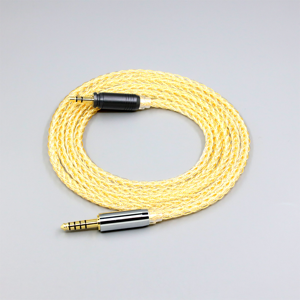8 Core 99% 7n Pure Silver 24k Gold Plated Earphone Cable For Focal HADENYS Open-back Headphone