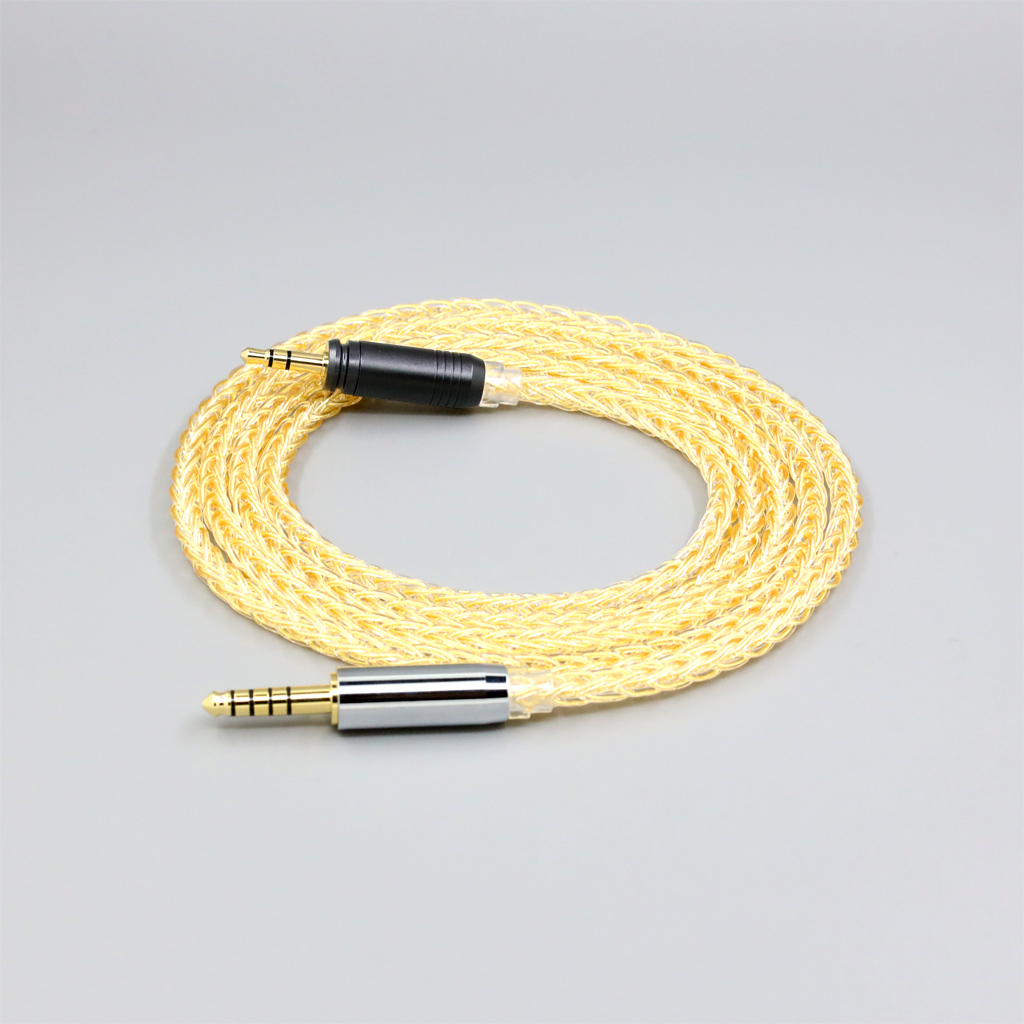 8 Core 99% 7n Pure Silver 24k Gold Plated Earphone Cable For Focal HADENYS Open-back Headphone