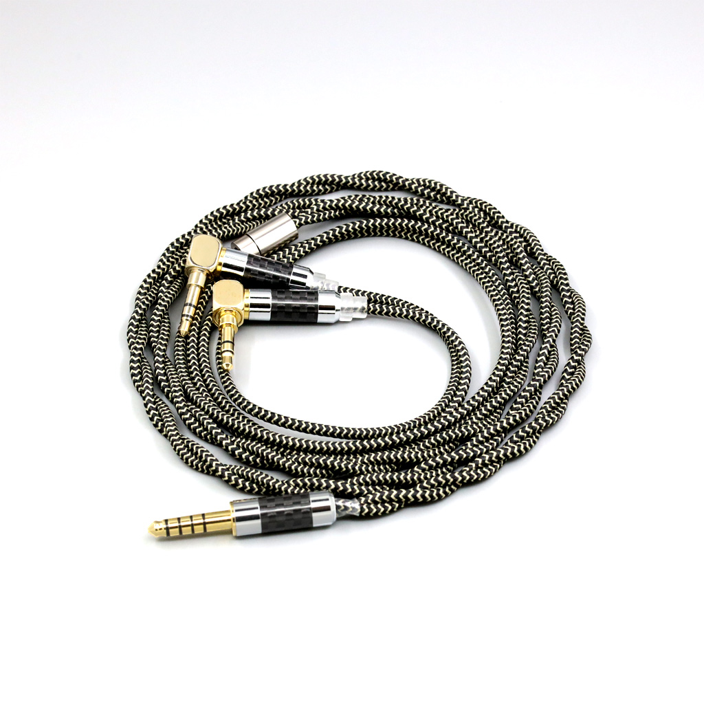 2 Core 2.8mm Litz OFC Earphone Shield Braided Sleeve Cable For Verum 1 One Headphone Headset L Shape 3.5mm Pin
