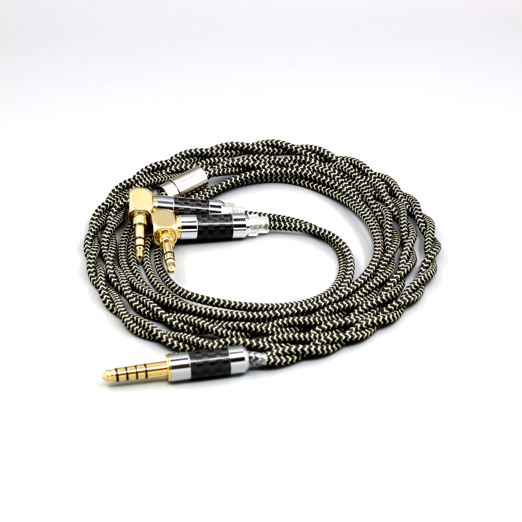 2 Core 2.8mm Litz OFC Earphone Shield Braided Sleeve Cable For Verum 1 One Headphone Headset L Shape 3.5mm Pin