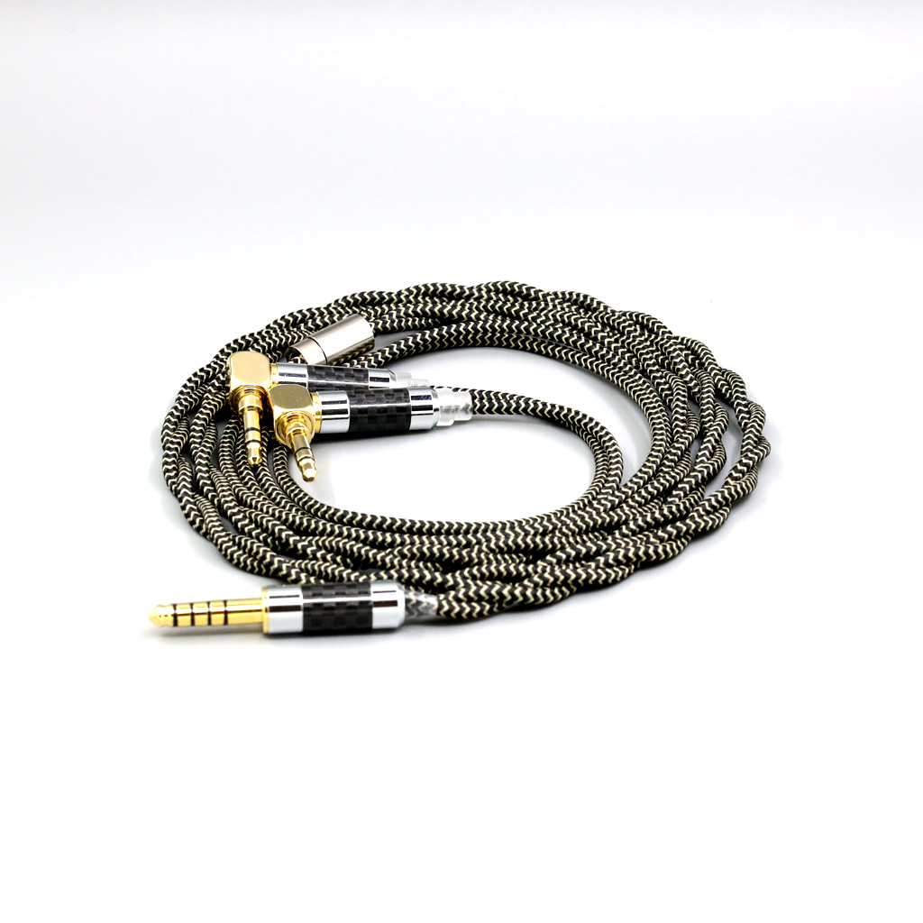 2 Core 2.8mm Litz OFC Earphone Shield Braided Sleeve Cable For Verum 1 One Headphone Headset L Shape 3.5mm Pin