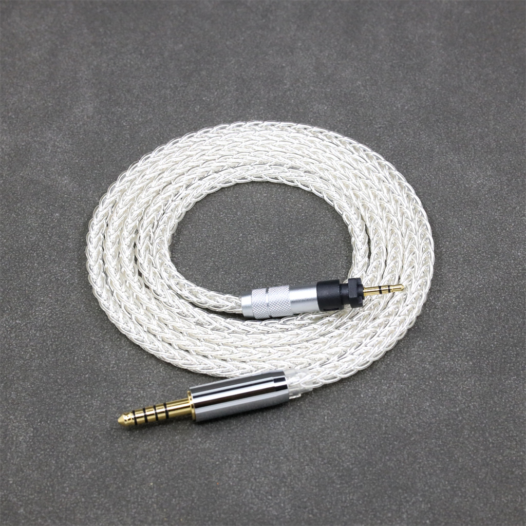 99% Pure Silver 8 Core Earphone Cable For Shure SRH840 SRH940 SRH440 SRH750DJ Philips SHP9000 SHP8900
