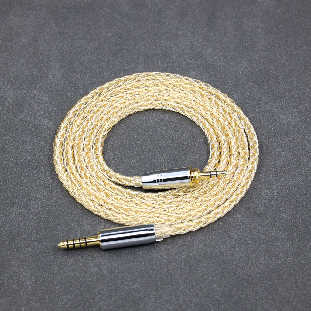 8 Core 99% 7n Pure Silver 24k Gold Plated Earphone Cable For Audio-Technica ATH-pro500mk2 PRO700MK2 PRO5V M50 M50RD Screw