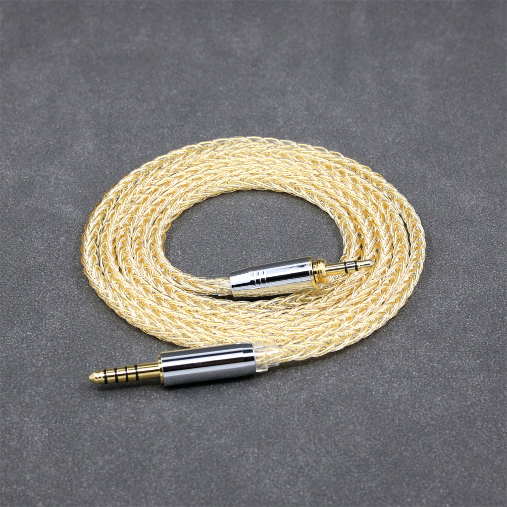 8 Core 99% 7n Pure Silver 24k Gold Plated Earphone Cable For Audio-Technica ATH-pro500mk2 PRO700MK2 PRO5V M50 M50RD Screw