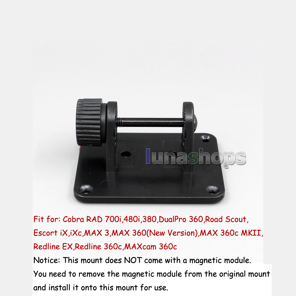 WindShield Mirror Mount Bracket for Escort Cobra RAD Valentine One V1 Gen1 Gen2 Beltronics Uniden Radar Detector
