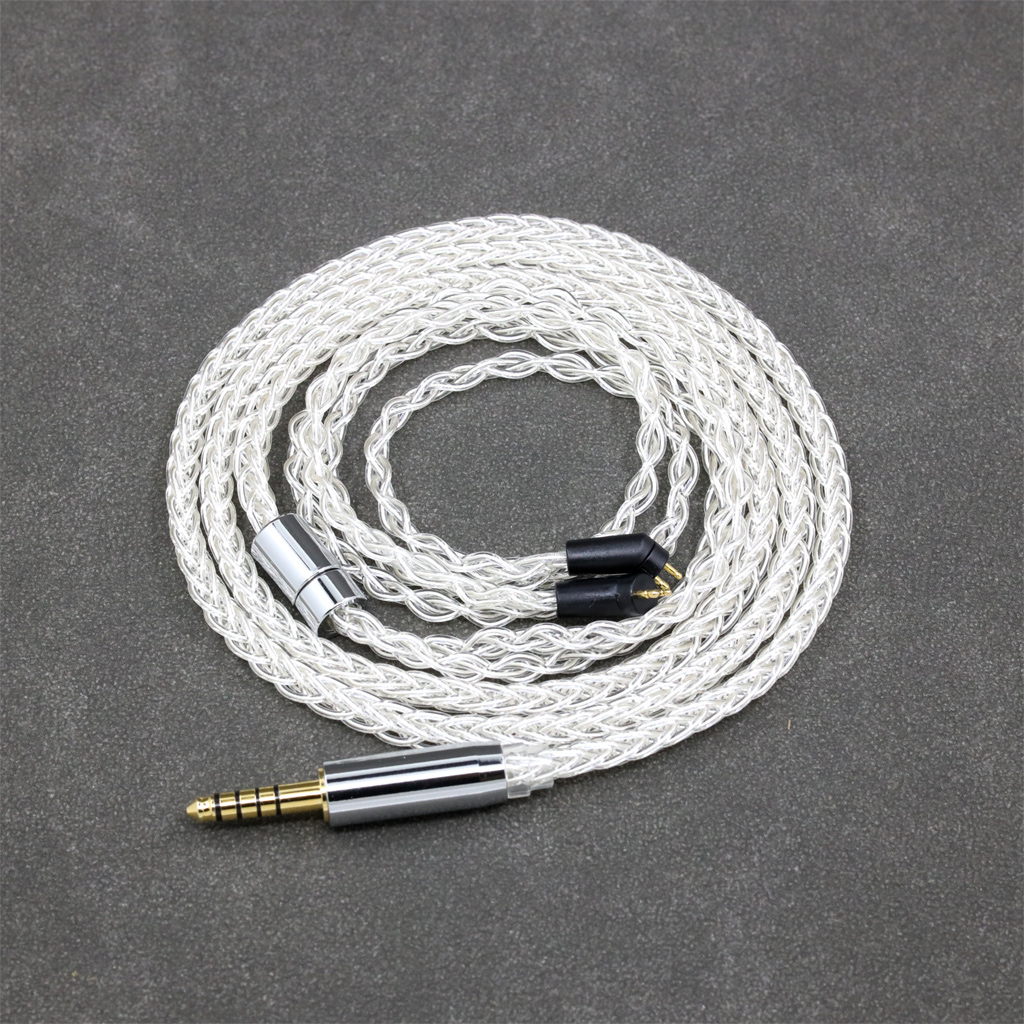 99% Pure Silver 8 Core Headphone Earphone Cable For Etymotic ER4B ER4PT ER4S ER6I ER4