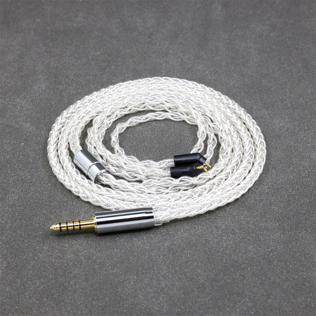 99% Pure Silver 8 Core Headphone Earphone Cable For Etymotic ER4B ER4PT ER4S ER6I ER4