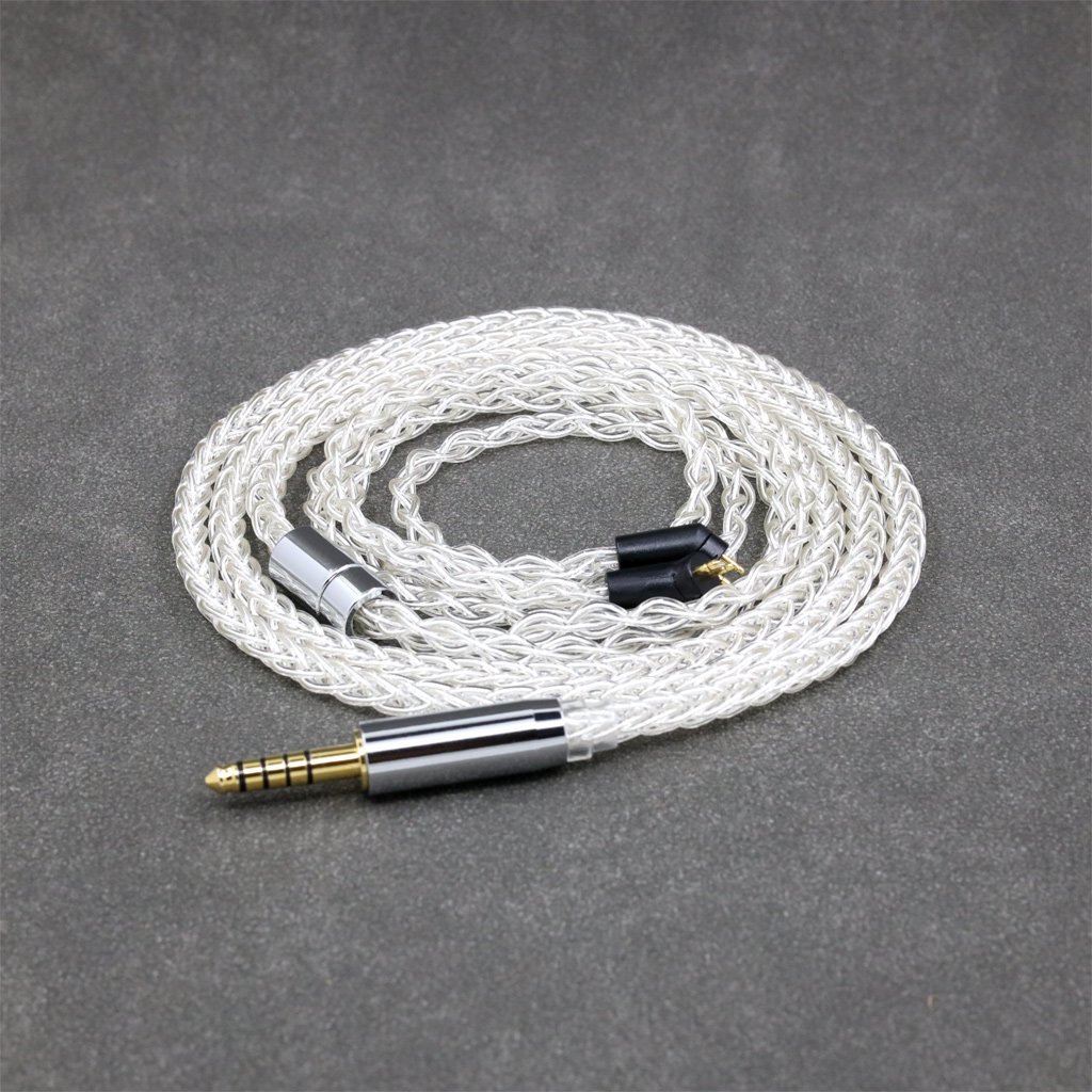 99% Pure Silver 8 Core Headphone Earphone Cable For Etymotic ER4B ER4PT ER4S ER6I ER4