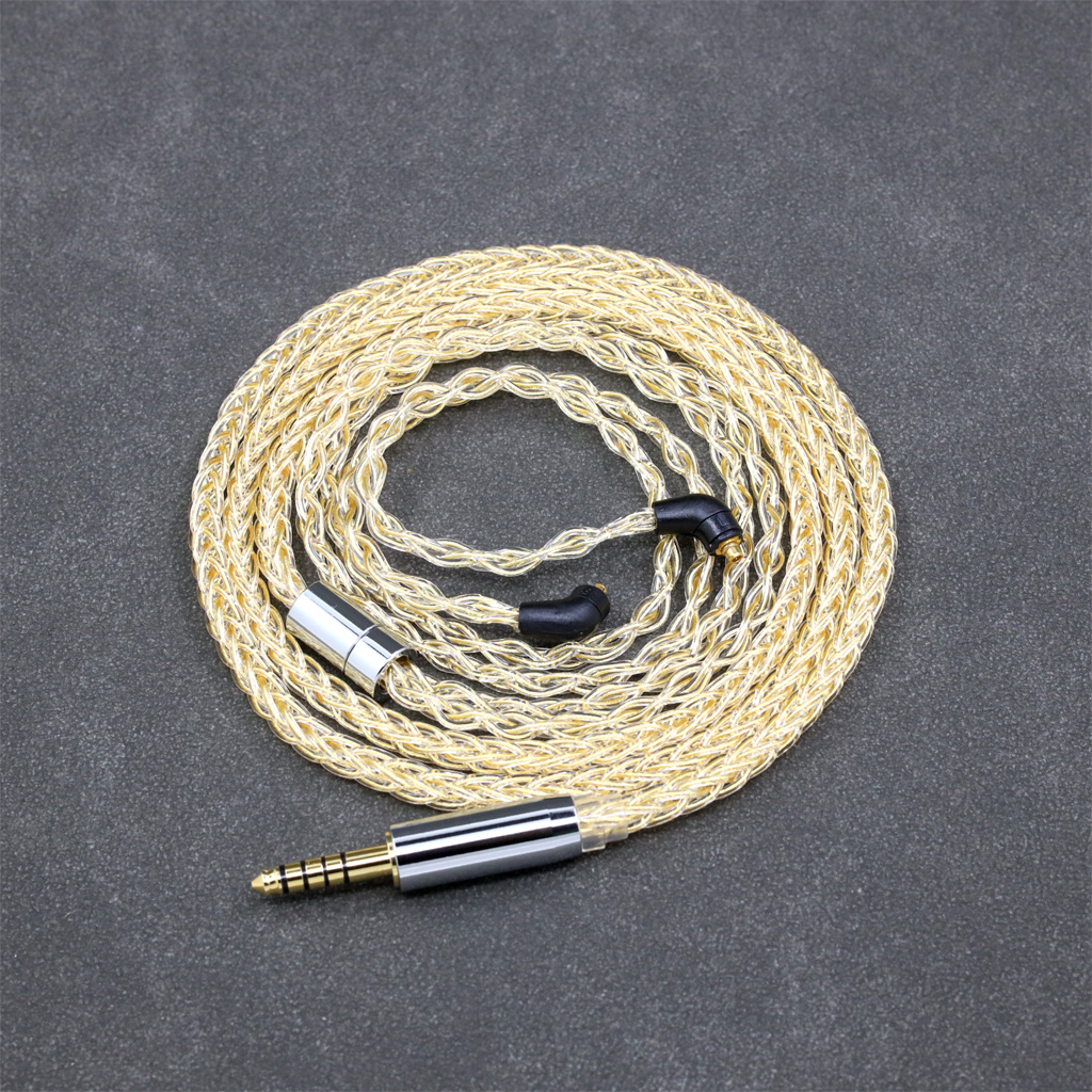 8 Core 99% 7n Pure Silver 24k Gold Plated Earphone Cable For Etymotic ER4SR ER4XR ER3XR ER3SE ER2XR ER2SE