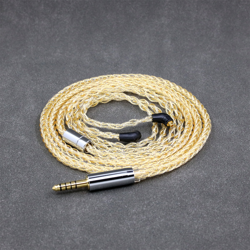 8 Core 99% 7n Pure Silver 24k Gold Plated Earphone Cable For Etymotic ER4SR ER4XR ER3XR ER3SE ER2XR ER2SE