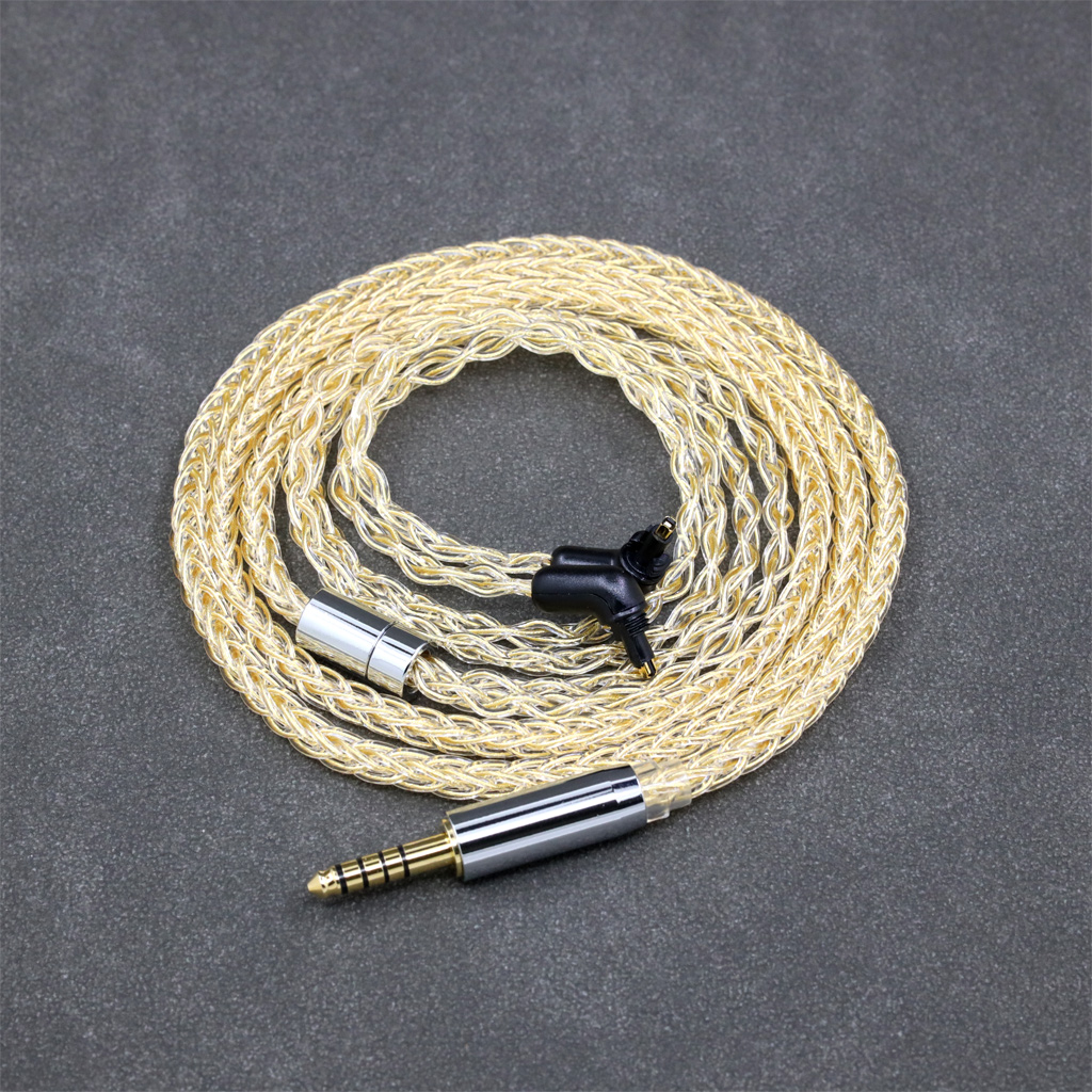 8 Core 99% 7n Pure Silver 24k Gold Plated Earphone Cable For Sony MDR-EX1000 MDR-EX600 MDR-EX800 MDR-7550